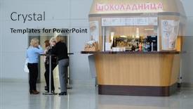  Presentation with kiosk - Slide deck having moscow-russia-march-2-2016 background and a light blue colored foreground