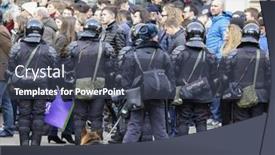  Presentation with protest - Presentation theme with moscow-russia-march-26-2017 background and a ocean colored foreground