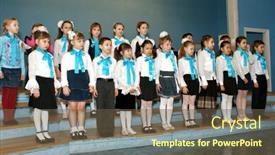  Presentation with music school - Beautiful presentation theme featuring moscow-russia-march-4-2009 backdrop and a tawny brown colored foreground