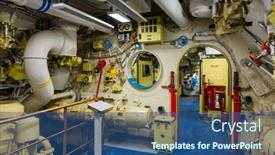  Presentation with submarine - Beautiful presentation design featuring moscow-russia-may-04-2018 backdrop and a ocean colored foreground