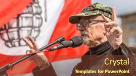  Presentation with political rally - Colorful PPT theme enhanced with moscow-russia-may-1-2016 backdrop and a tawny brown colored foreground