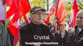  Presentation with political rally - PPT theme consisting of moscow-russia-may-1-2016 background and a wine colored foreground