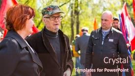  Presentation with political rally - Cool new presentation theme with moscow-russia-may-1-2016 backdrop and a wine colored foreground