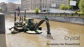  Presentation with excavation - Presentation theme with moscow-russia-may-16-2014 background and a mint green colored foreground