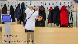  Presentation with exhibition - PPT theme featuring moscow-russia-november-10-2018 background and a coral colored foreground