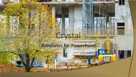  Presentation with excavator - Slides enhanced with moscow-russia-november-13-2019 background and a coral colored foreground