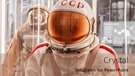  Presentation with astronaut - Colorful presentation theme enhanced with moscow-russia-november-28-2018 backdrop and a coral colored foreground