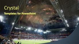  Presentation with sports arena - Presentation featuring moscow-russia-sep-9-2016 background and a tawny brown colored foreground