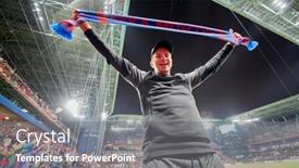  Presentation with sports arena - Colorful PPT theme enhanced with moscow-russia-sep-9-2016 backdrop and a gray colored foreground