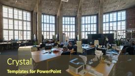  Presentation with coworking - Slides featuring moscow-russia-september-22-2017 background and a tawny brown colored foreground