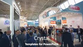  Presentation with anniversary - Audience pleasing PPT theme consisting of moscow-september-02-people-attend backdrop and a navy blue colored foreground