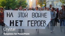  Presentation with protest - Cool new slides with moscow-september-21-protest-manifestation backdrop and a gray colored foreground