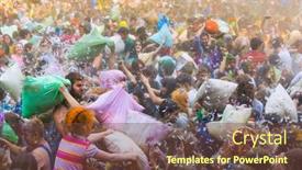  Presentation with holi festival - Slide deck with moscow-september-27-young-people background and a tawny brown colored foreground