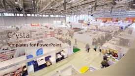  Presentation with book fair - Amazing slides having moscow-september-8-stands backdrop and a soft green colored foreground