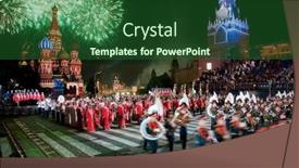  Presentation with music festival - Beautiful theme featuring moscow-september-9-participants backdrop and a forest green colored foreground