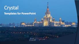  Presentation with university - PPT theme enhanced with moscow state university guest houses background and a  colored foreground