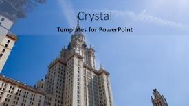  Presentation with university diversity - Audience pleasing presentation theme consisting of moscow state university backdrop and a light blue colored foreground