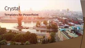  Presentation with light - Slides with moscow in the sunset light background and a lemonade colored foreground