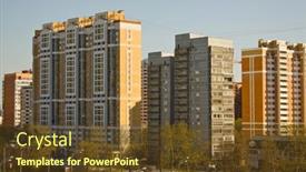  Presentation with urban - Colorful PPT theme enhanced with moscow-urban-district backdrop and a tawny brown colored foreground