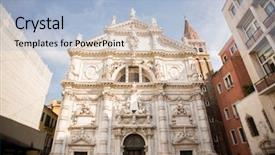  Presentation with venice - Amazing presentation theme having moses - church san moise in venice backdrop and a light blue colored foreground