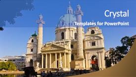  Presentation with church - PPT theme with moses - karlskirche st charles's church background and a teal colored foreground