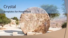  Presentation with byzantine - Amazing slide deck having moses - monastery rolling stone door backdrop and a light blue colored foreground