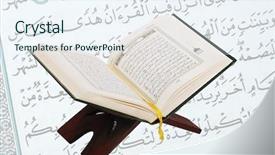  Presentation with islam - Cool new presentation theme with moses - opened holy islam book koran backdrop and a sky blue colored foreground