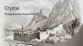  Presentation with moses - PPT theme with moses - saint-catherine monastery old view mount background and a light gray colored foreground