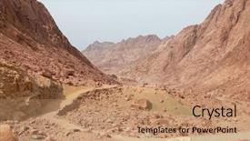  Presentation with moses - Cool new PPT theme with moses - view of path and desert backdrop and a coral colored foreground