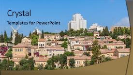  Presentation with neighborhood - Colorful PPT layouts enhanced with moshe old neighborhood in jerusalem backdrop and a light blue colored foreground