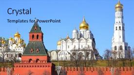  Presentation with usa and russia - PPT theme with moskva - view of the moscow kremlin background and a light blue colored foreground