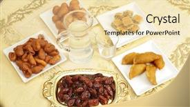  Presentation with iftar - Amazing theme having moslem - table set for iftar backdrop and a blonde colored foreground