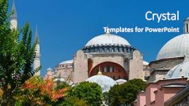  Presentation with ayasofya mosque - Beautiful slides featuring ayasofya mosque - hagia sophia in istanbul backdrop and a teal colored foreground