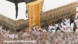  Presentation with kaaba mecca - PPT theme enhanced with mosque after latest widening 2013 background and a coral colored foreground