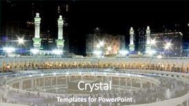  Presentation with kaaba - Slide set with mosque after latest widening 2013 background and a gray colored foreground