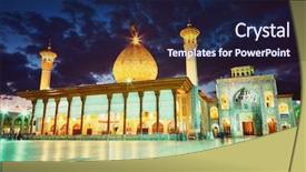  Presentation with mosque iran - Presentation featuring mosque after sunset shiraz iran background and a navy blue colored foreground