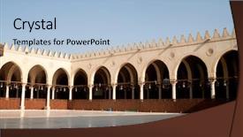  Presentation with cairo - Slide set with mosque amr ibn al background and a light blue colored foreground