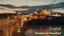  Presentation with cordoba - Amazing theme having mosque-cathedral-ancient-bridge backdrop and a tawny brown colored foreground
