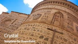  Presentation with santo nino - Presentation design with mosque church of santo tome background and a coral colored foreground
