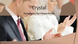  Presentation with bride - Colorful slide deck enhanced with mosque during a wedding backdrop and a coral colored foreground