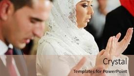  Presentation with bride - PPT theme having mosque during a wedding background and a coral colored foreground