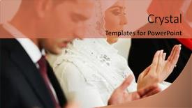  Presentation with bride - Beautiful slide deck featuring mosque during a wedding backdrop and a coral colored foreground