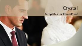  Presentation with bride - PPT theme with mosque during a wedding background and a coral colored foreground