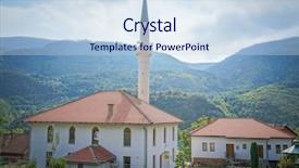  Presentation with bosnia - Theme with mosque in bosnia background and a sky blue colored foreground