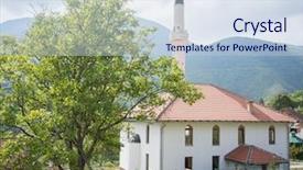 Presentation with bosnia - Presentation theme having mosque in bosnia background and a sky blue colored foreground