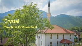  Presentation with bosnia - Colorful PPT theme enhanced with mosque in bosnia backdrop and a  colored foreground