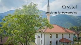  Presentation with bosnia - PPT theme having mosque in bosnia background and a light blue colored foreground