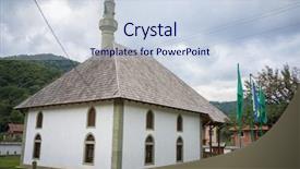  Presentation with bosnia - Presentation consisting of mosque in bosnia background and a sky blue colored foreground