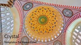  Presentation with history islam - Beautiful PPT theme featuring history islam - suleymaniye mosque in istanbul turkey backdrop and a coral colored foreground