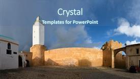  Presentation with architecture sheikh zayed grand mosque - Colorful PPT layouts enhanced with mosque in old portuguese city backdrop and a ocean colored foreground